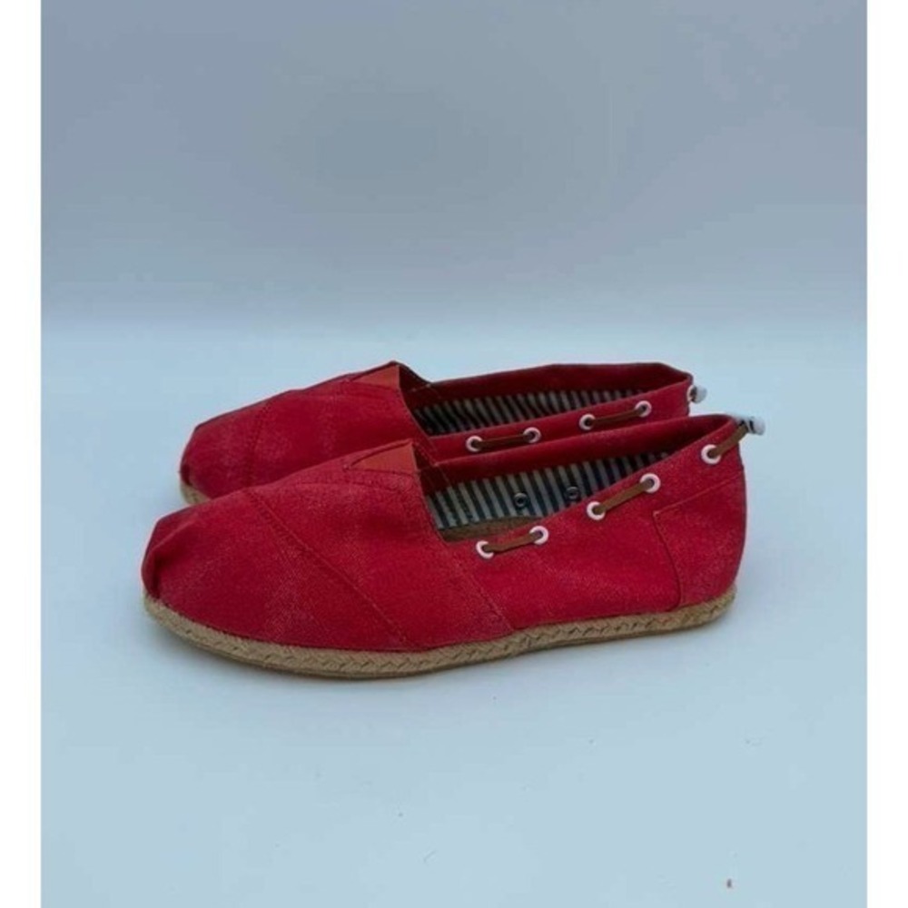 Slip-On Canvas Espadrille Shoes Lightweight Flat Women - Red - Size 39 US 39 NWT